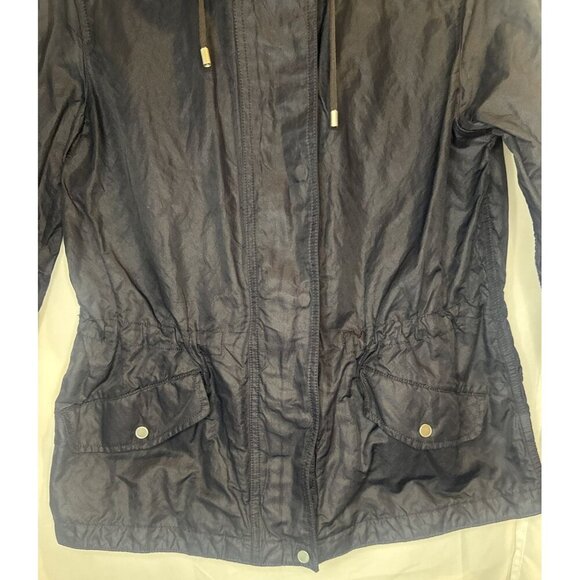 Talbots Women’s Navy Blue Full Zip Up Hooded Lightweight Jacket Sz Petite 10 - Picture 6 of 12